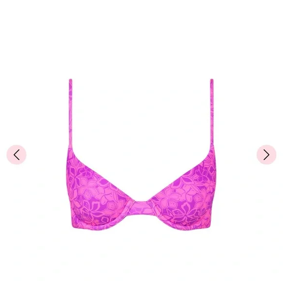 Kulani Kinis Vibrant Pink Floral Bra - Picture 3 of 6